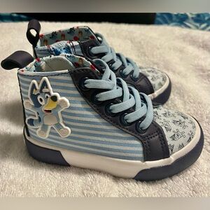 2 FOR $20! Bluey Bingo Blue and White Kids High-Top Sneakers